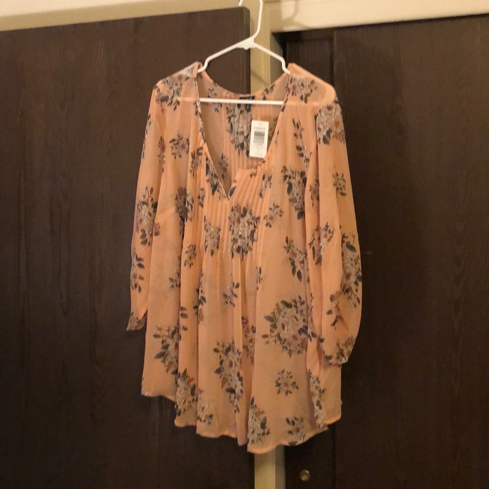 Torrid chiffon 3/4 sleeve blouse